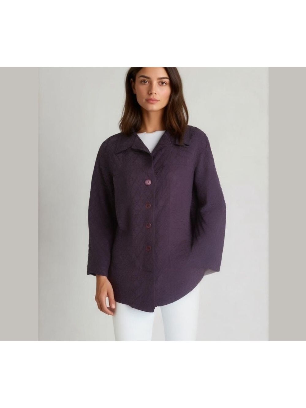 Purple Blazer Jacket Petite Medium